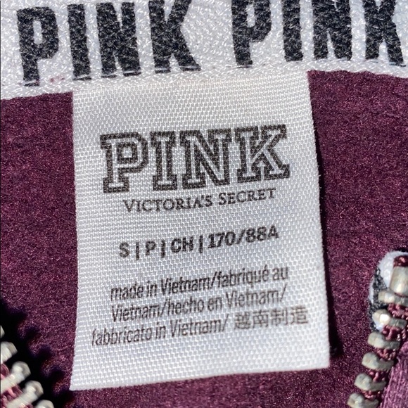 Maroon PINK Victoria Secret zip-up - Picture 2 of 2